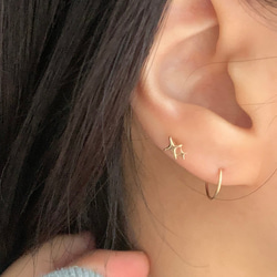 20g 18g 16g 14K金 星の光 スター ヘリックス 軟骨 トラガス イヤリング ピアス ラブレット 11枚目の画像
