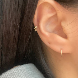 20g 18g 16g 14K金 星の光 スター ヘリックス 軟骨 トラガス イヤリング ピアス ラブレット 13枚目の画像