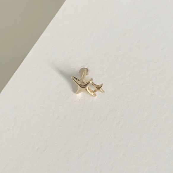 20g 18g 16g 14K金 星の光 スター ヘリックス 軟骨 トラガス イヤリング ピアス ラブレット 8枚目の画像