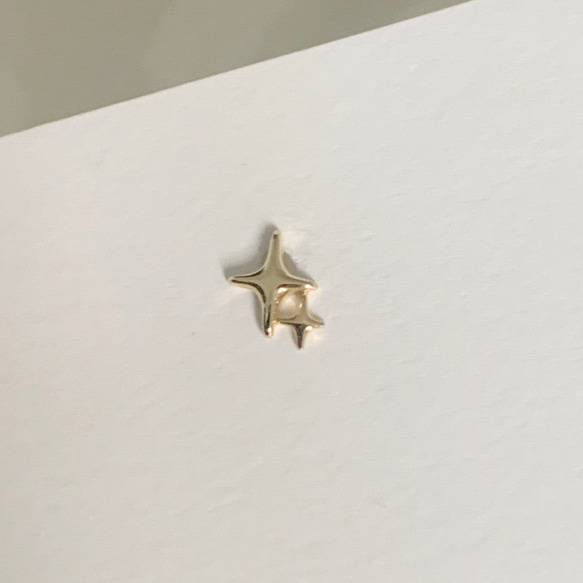 20g 18g 16g 14K金 星の光 スター ヘリックス 軟骨 トラガス イヤリング ピアス ラブレット 6枚目の画像