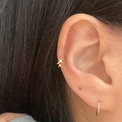 20g 18g 16g 14K金 星の光 スター ヘリックス 軟骨 トラガス イヤリング ピアス ラブレット 12枚目の画像