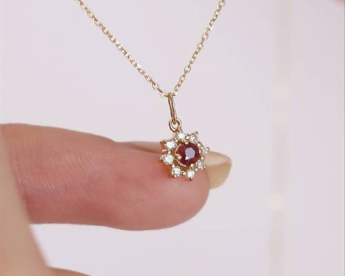 花形チャーム ルビー ダイヤモンド ゴールド ペンダントトップ✨良品✨ 楽天市場】ネックレス ダイヤモンド 0.2ct 18金 ゴールド
