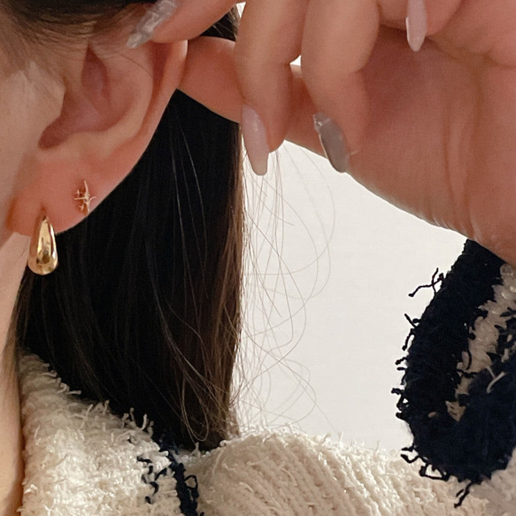 20g 18g 16g 14K金 ゴールド 星の光 スター ヘリックス 軟骨 トラガス イヤリング ピアス ラブレット 11枚目の画像