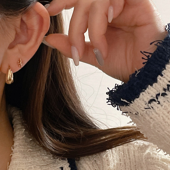 20g 18g 16g 14K金 ゴールド 星の光 スター ヘリックス 軟骨 トラガス イヤリング ピアス ラブレット 6枚目の画像