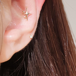 20g 18g 16g 14K金 ゴールド 星の光 スター ヘリックス 軟骨 トラガス イヤリング ピアス ラブレット 14枚目の画像