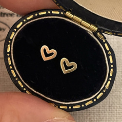 20g 18g 16g 14K金 ゴールドハート ヘリックス 軟骨 トラガス イヤリング ピアス ラブレット 1枚目の画像