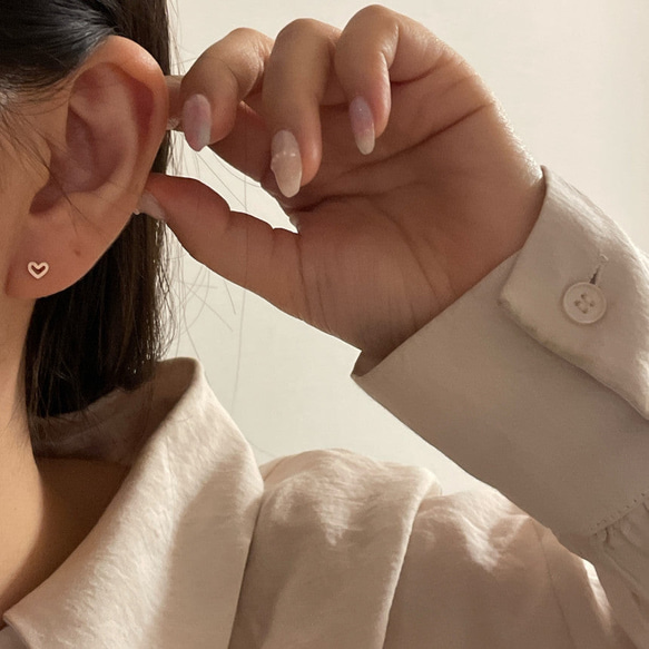 20g 18g 16g 14K金 ゴールドハート ヘリックス 軟骨 トラガス イヤリング ピアス ラブレット 12枚目の画像