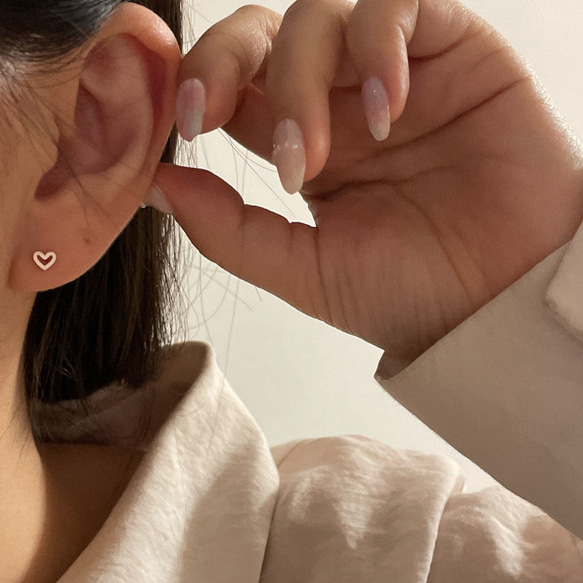 20g 18g 16g 14K金 ゴールドハート ヘリックス 軟骨 トラガス イヤリング ピアス ラブレット 10枚目の画像