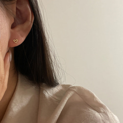 20g 18g 16g 14K金 ゴールドハート ヘリックス 軟骨 トラガス イヤリング ピアス ラブレット 14枚目の画像