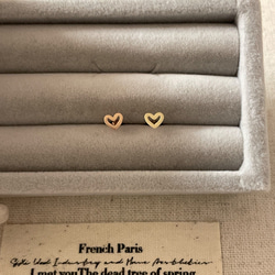 20g 18g 16g 14K金 ゴールドハート ヘリックス 軟骨 トラガス イヤリング ピアス ラブレット 4枚目の画像