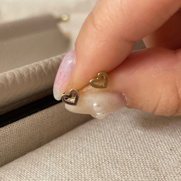 20g 18g 16g 14K金 ゴールドハート ヘリックス 軟骨 トラガス イヤリング ピアス ラブレット 8枚目の画像