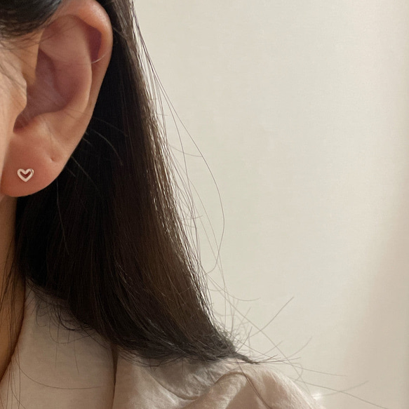 20g 18g 16g 14K金 ゴールドハート ヘリックス 軟骨 トラガス イヤリング ピアス ラブレット 6枚目の画像