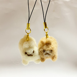 うさぎニコイチストラップ(2つくっついた状態で販売) 羊毛