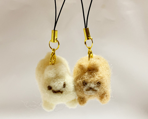 やん様 うさぎさん 羊毛フェルトストラップ 合格！応援！月夜のウサギ 羊毛フェルトストラップ | iichi 日々