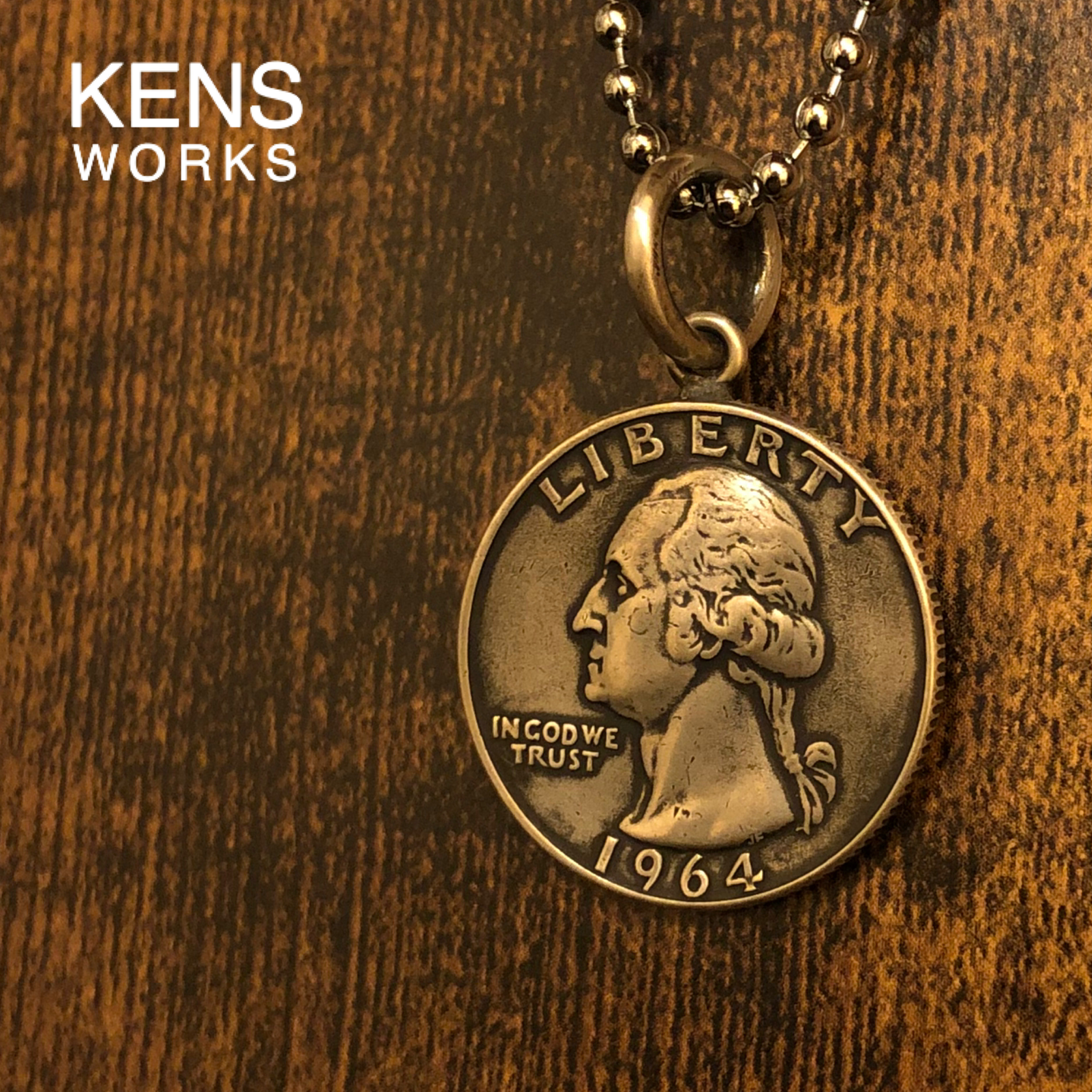 USAクォーターダラー銀貨　コインネックレス