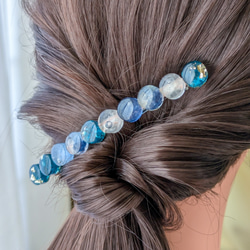 色彩漂う繊維アート・鈴丸レジンビーズのヘアゴム ヘアゴム Meko-let