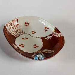 古染柘榴文様 一閑人彫マグカップ（赤）【陶祥窯・有田焼】 マグカップ