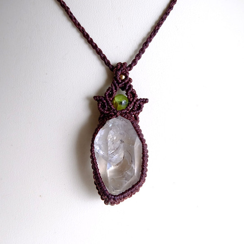 ヒマラヤ水晶 ガネッシュヒマール ＊ マクラメペンダント ネックレス