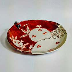 古染柘榴文様 一閑人彫マグカップ（赤）【陶祥窯・有田焼】 マグカップ