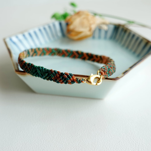 S002B アクラメ結び シンプルスタイル 段染めシリーズ グリーン