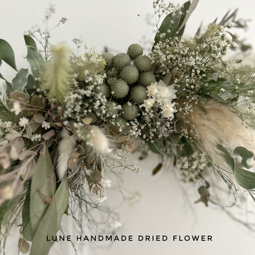 ドライフラワースワッグ 横長スワッグ スワッグ lune 通販 19496421