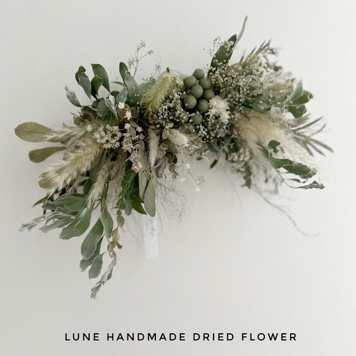 ドライフラワースワッグ 横長スワッグ スワッグ lune 通販 19496421