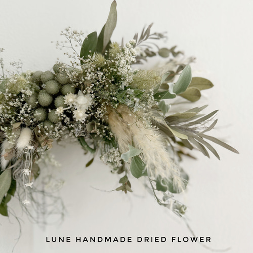 ドライフラワースワッグ 横長スワッグ スワッグ lune 通販 19496421