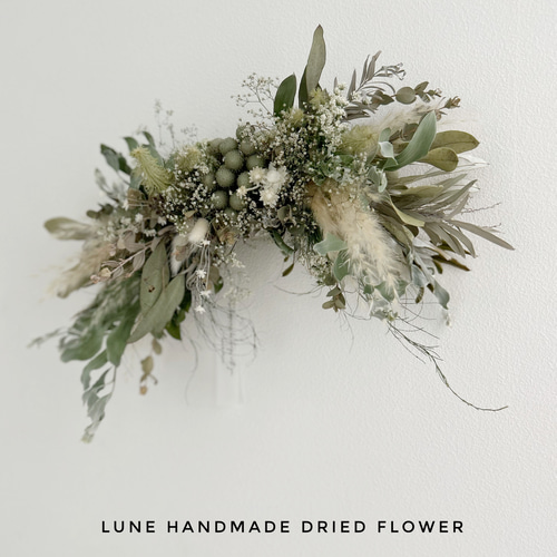 ドライフラワースワッグ 横長スワッグ スワッグ lune 通販 19496421