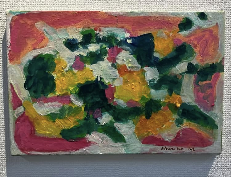 花の絵画 花の絵画を油絵で描いた篠崎晴夫の花の絵「幸せに包まれて」を