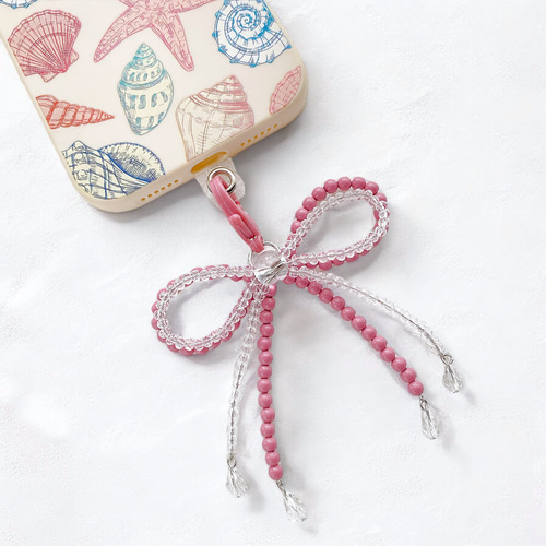 選べる7色のスマホリボンチャーム ストラップ キーホルダー 携帯