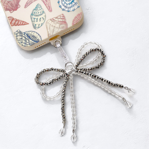 選べる7色のスマホリボンチャーム ストラップ キーホルダー 携帯