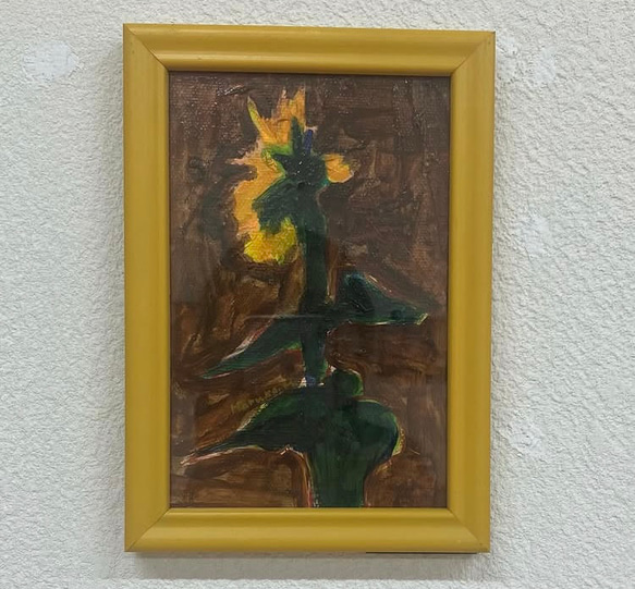 水墨画✦手描き✦ひまわり✦額付き 水墨画✦手描き✦ひまわり✦額付き 水墨画 ひまわり - 知美の絵手紙