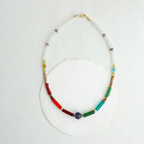 アンティークとんぼ玉アクセサリー/指環/エッチドカーネリアンの