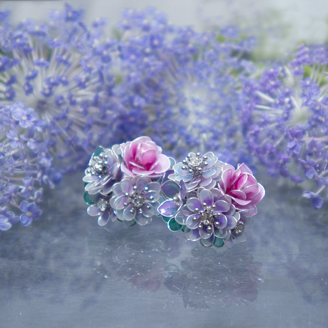 春爛漫の花畑耳飾り（数量限定）ピンク