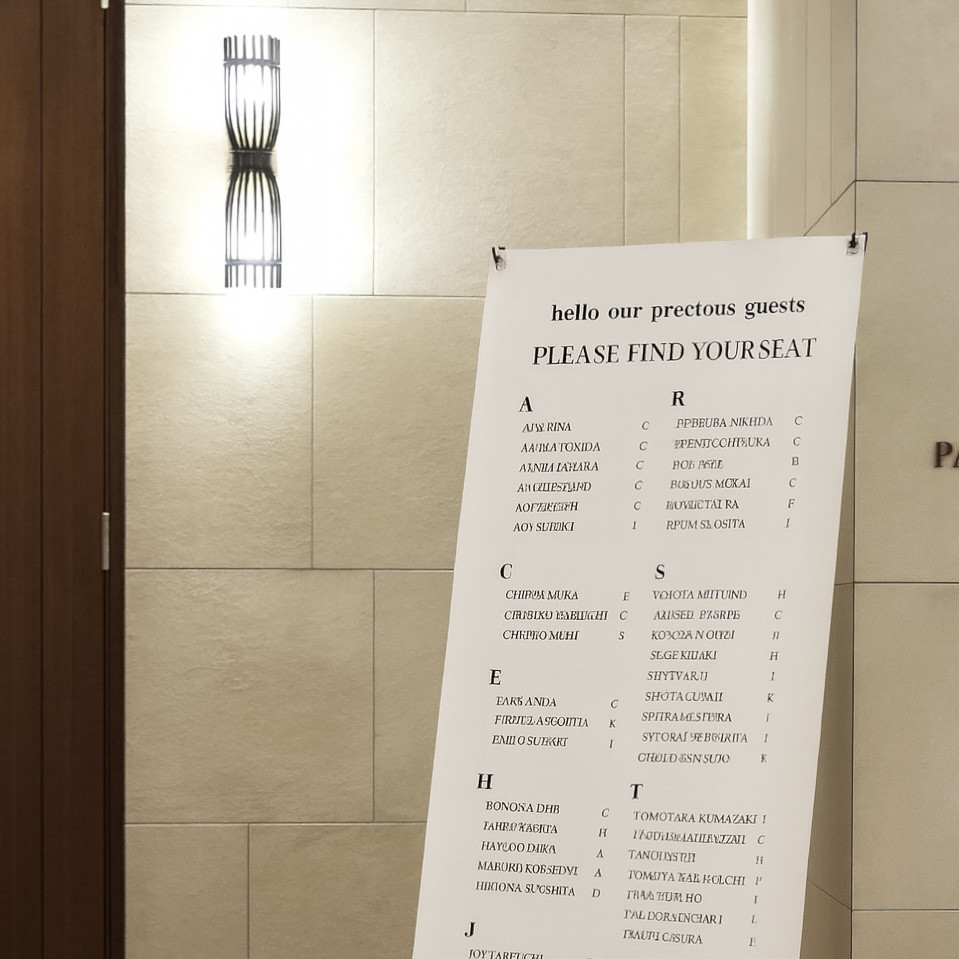 【スタンドなしバナーのみ】海外風シーティングチャート席次表