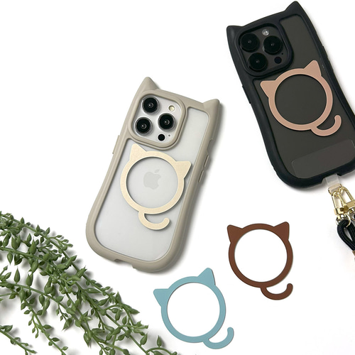iPhone限定 猫耳＋しっぽMagsafeリング 【 猫耳 iPhoneケース