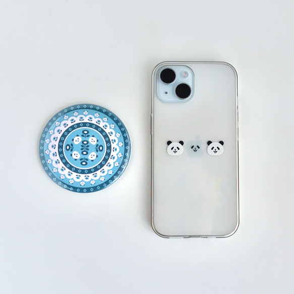 北欧パンダの缶ミラー《ブルー》 9枚目の画像