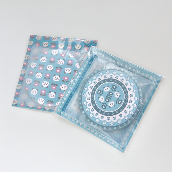 北欧パンダの缶ミラー《ブルー》 8枚目の画像