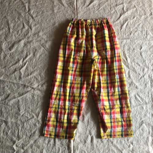 コットンリネンで作った昔もんぺ レモンイエロー ゆったり リラックスパンツ コットンリネンで作った昔もんぺ レモンイエロー ゆったり リラックス