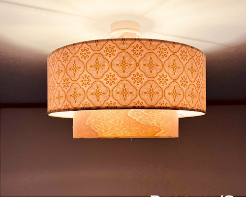 天井照明 Begonia/C シーリングライト 綿生地突板 ランプ