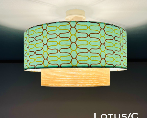 シーリングライト 照明 Lotus/C 綿生地突板 ランプシェード E26 LED
