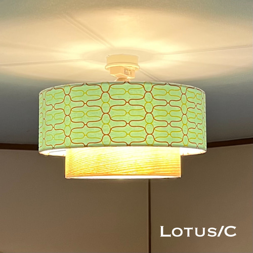 天井照明 Lotus/C シーリングライト E26 レトロ 北欧 インテリア シーリングライト 照明 Lotus/C 綿生地突板 ランプシェード E26 LED