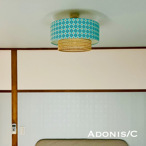 天井照明 Adonis/C シーリングライト E26 レトロ 北欧 インテリア 天井照明 Adonis/C シーリングライト 綿生地ウィッカー ランプ