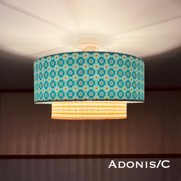 天井照明 Adonis/C シーリングライト E26 レトロ 北欧 インテリア 天井照明 Adonis/C シーリングライト 綿生地ウィッカー ランプ