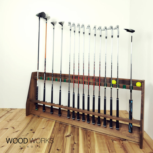 WOODWORKS ゴルフクラブスタンド 20本掛 木製 日本製 【 パターマット