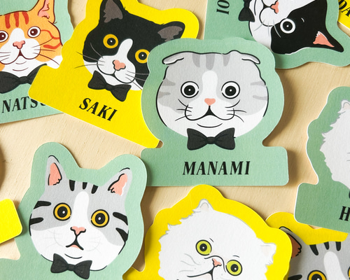 ねこだらけの席札 [ Tuxedo cat ] その他オーダーメイド Apollo