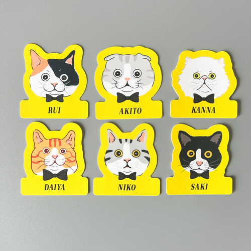 ねこだらけの席札 [ Tuxedo cat ] その他オーダーメイド Apollo