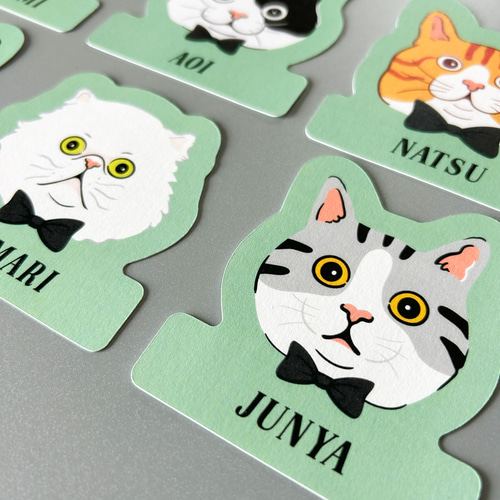 ねこだらけの席札 [ Tuxedo cat ] その他オーダーメイド Apollo