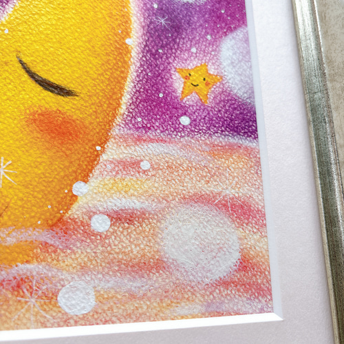 お月さんとくまちゃん】 ~送料無料~癒される絵 可愛い カラフル 癒し