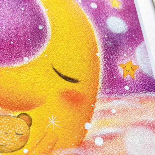 お月さんとくまちゃん】 ~送料無料~癒される絵 可愛い カラフル 癒し